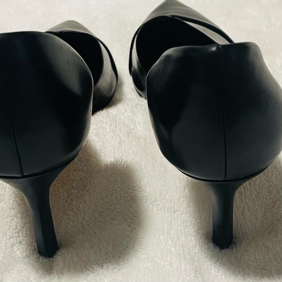 DIANE VON FURSTENBERG Black/Cheetah looking  pointy bump shoes size US 6 1/2 - Picture 5 of 10